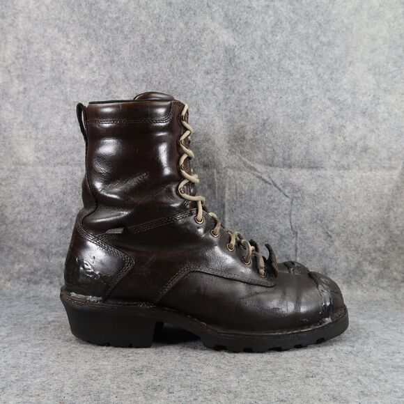 Danner Boots Mens 10 Logger 8" Brown Lace Up Work Utility Outdoor Leather Rugged - Picture 2 of 16